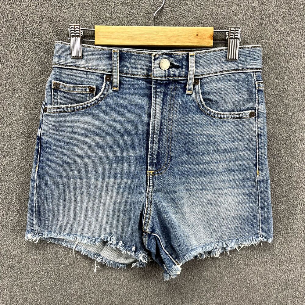Denim Forum Shorts Womens 24 Blue The Arlo Denim Shorts Raw Hem‎
